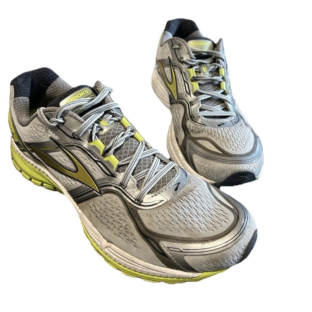 Brooks Ghost 8 Mens 12D Gray Lime Running Shoes Lace Up Sneakers 1101981D029 - Picture 2 of 7